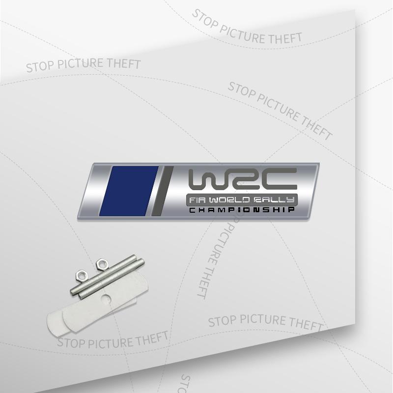 1Pcs 3D Metal WRC Logo Grille Emblem Badge Car Rear Tail Bumper Trunk Sticker For VW Hyundai POLO GOLF Toyota Honda Citroen