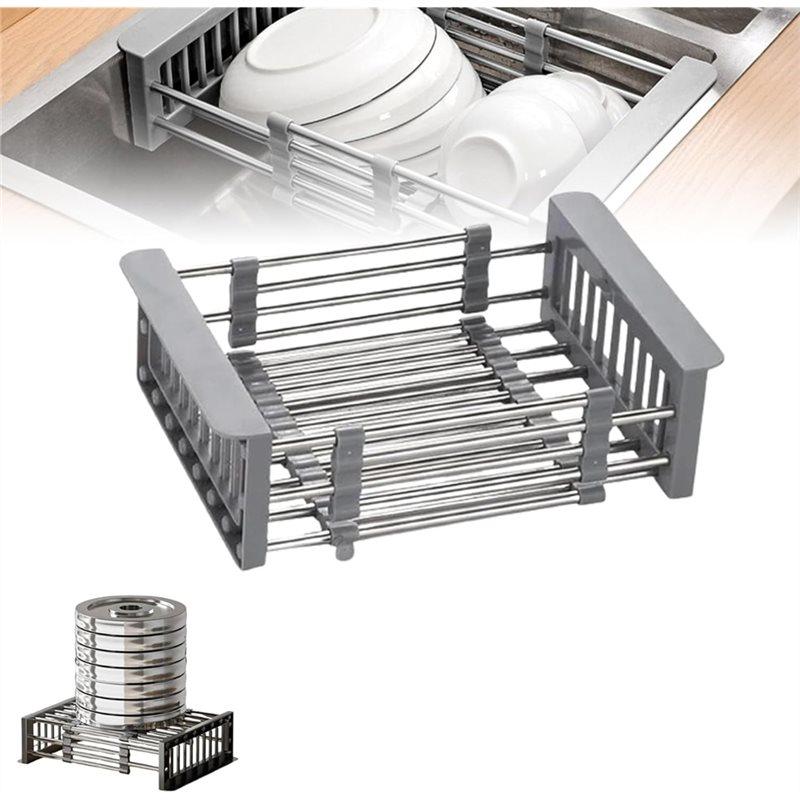 Extendable Kitchen Sink Drain Basket, Retractable Stainless Steel Sink Rack, Telescoping Sinks Accessories Kitchensinks