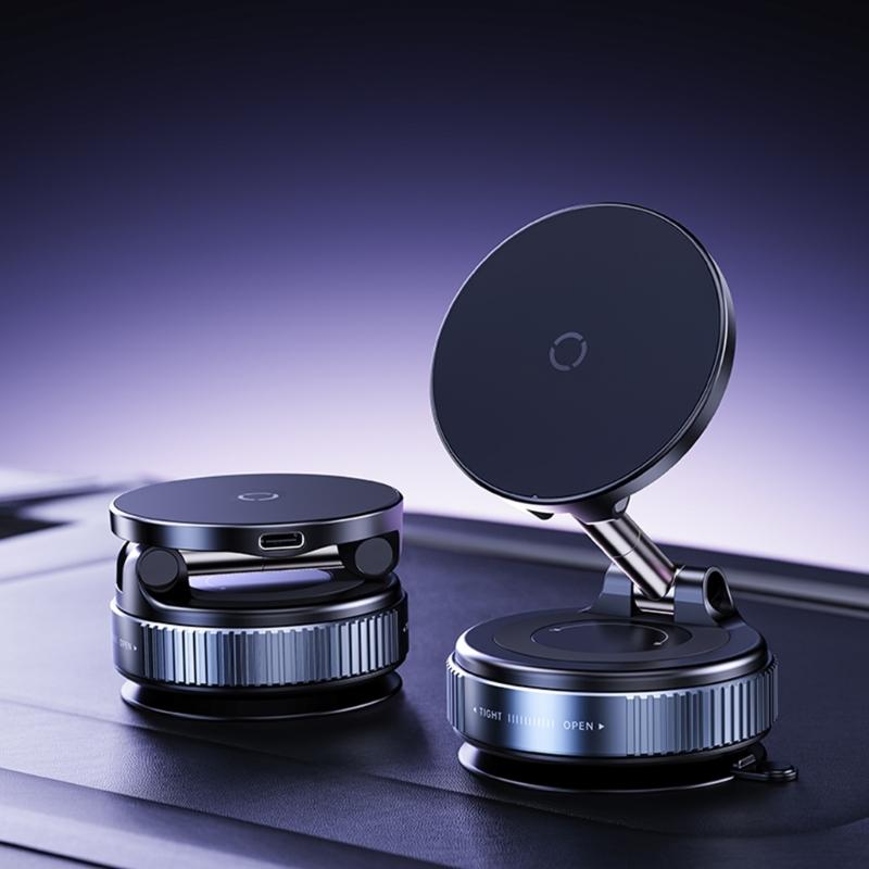 Vehicle Phone Mount Bracket Holder Vacuum Suction with Vacuum Attachment 360 Degree Rotation for Safe Driving Experience