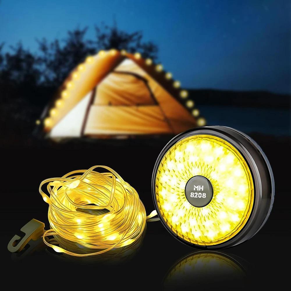LED Light String Portable Camping Lights Rechargeable Outdoor Atmosphere Tent Wedding Christmas Decor Strip Star Lamp
