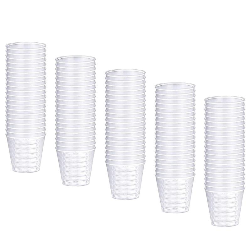 Pack of 100 Clear Plastic Shot Glasses 30ml Crystal Cups for Weddings Stackable Disposables Shot Glasses Party