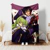 Anime Code Geass printed throw blanket—lightweight,soft,warm;versatile blanket all seasons—perfect air-conditioning throw,nap blanket