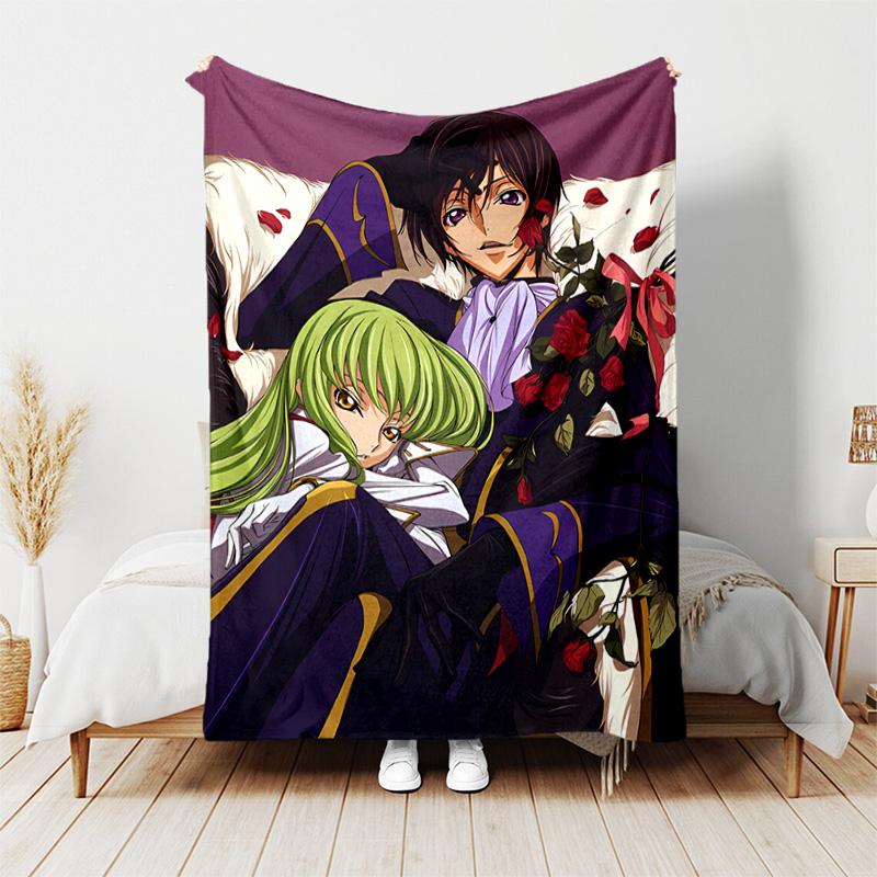 Anime Code Geass printed throw blanket—lightweight,soft,warm;versatile blanket all seasons—perfect air-conditioning throw,nap blanket