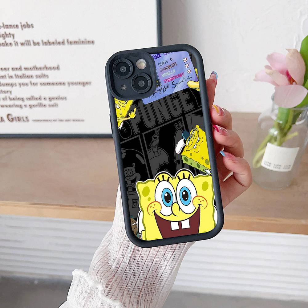 Cartoon Cute S-SpongeBob Anime Phone Case For IPhone 17 16 15 14 13 12 11 Air Plus Pro Max Soft Back Cover