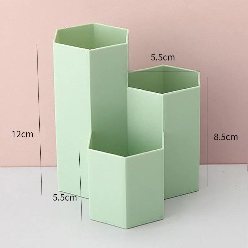 1 Piece Simplicity Pencil Holder Solid Color Series Frost Pen Organizer Multifunctional Make Up Brush Holder Student Supplies