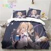 Genshin Impact  Anime Printed Bedding Set Single Twin Full Queen King Size Bed Set Adult Kid Bedroom Bedding Gift