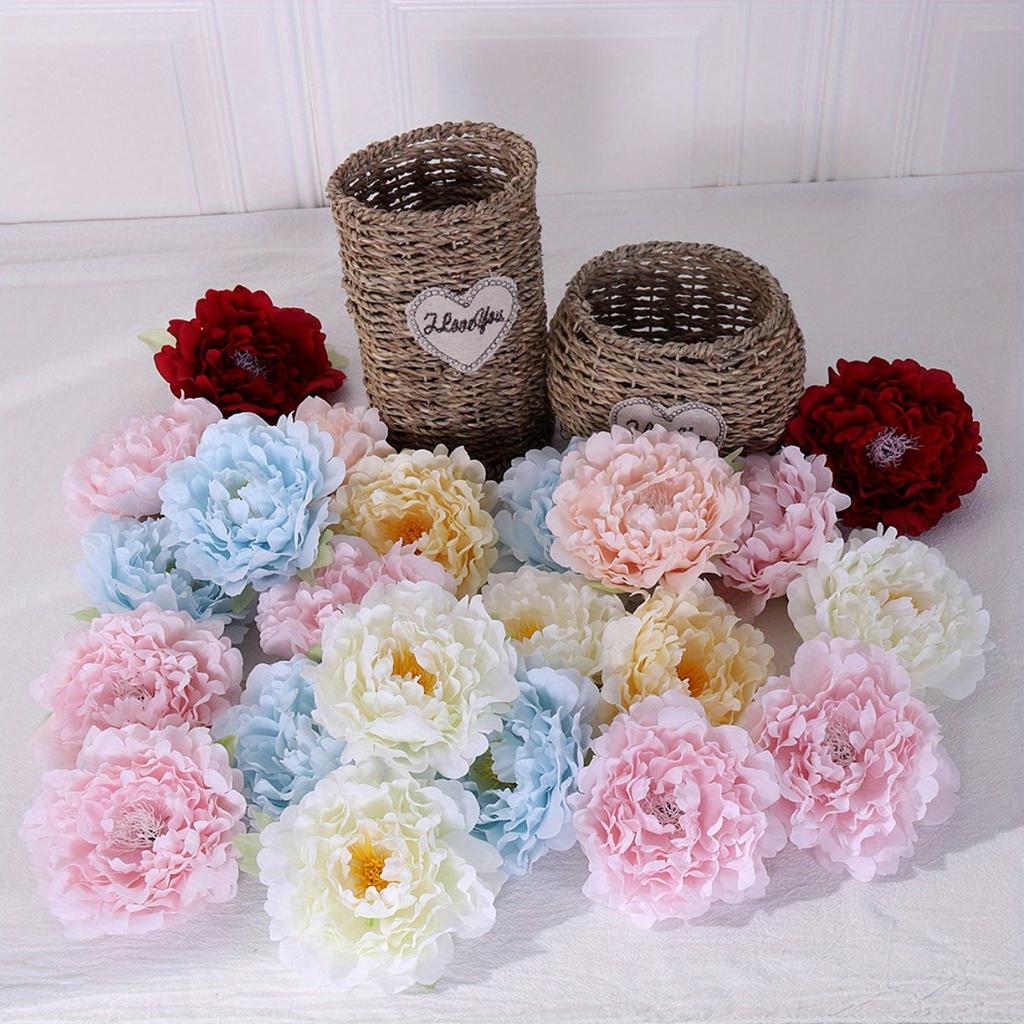 20pcs Artificial Peony Flowers Heads, Perfect for Weddings, Holidays, Office Decor, Bouquet Accents, Wedding Decorations