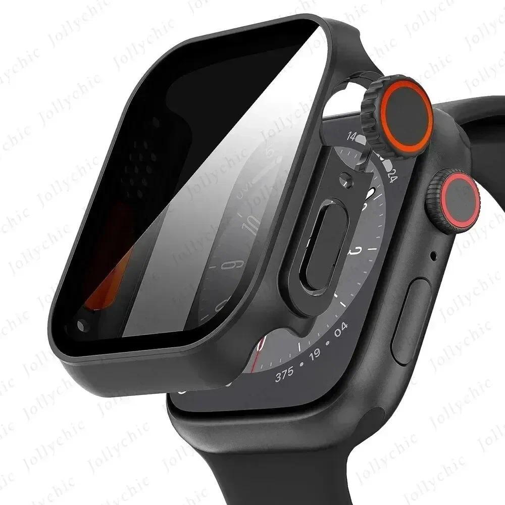 Case For apple watch Apple Watch Series9/8/7/6/5/4 SE 44 45 41 40mm change to Ultra Privacy Tempered Glass Screen Protector case