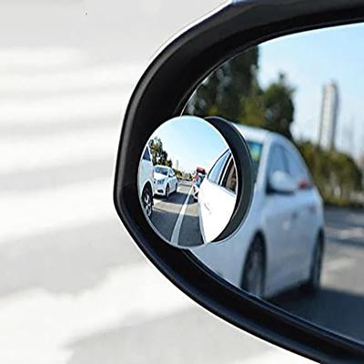 Specchietto per Angolo Morto HD a 360 Gradi Regolabile Specchietto Retrovisore Auto Convesso Grandangolare Vista Posteriore Piccolo Rotondo Senza Bordo