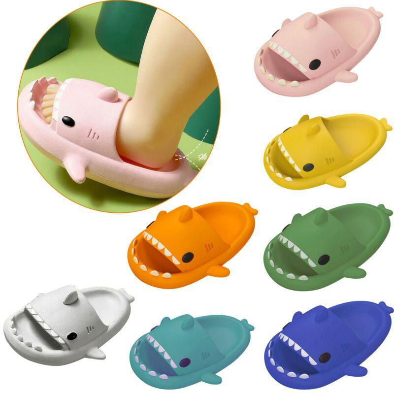 Cute Toddler Cartoon Sharks Non-slip Slippers For Boys And Girls Soft Breathable Eva Sandals