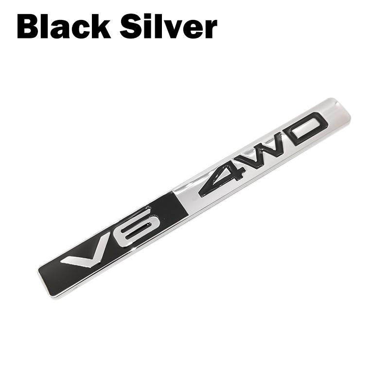 1 buc Metal V6 4WD Logo 3D Autocolant Decal Mașină Cap Mașină Aripă Laterală Portbagaj Spate Emblemă Insignă Autocolant Decaluri pentru Orice Vehicul