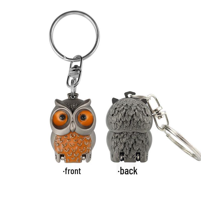 Owl Flip-Top Nail Clipper with Folding Scissors - Keychain Mini Model
