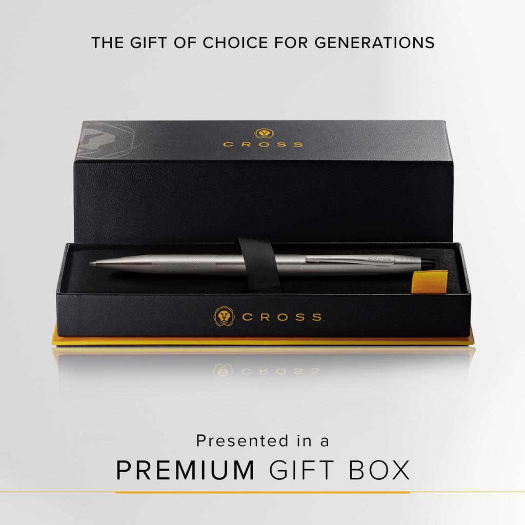 Cross Classic Century Titanium Gray Premium Gift Boxed Ballpoint Medium Perfect Gift for or Other Special Occasions Oil-Based Pen, Nib, Father's Day,