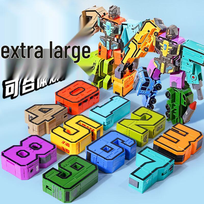 Educational Number Transforming Robot Toy Set