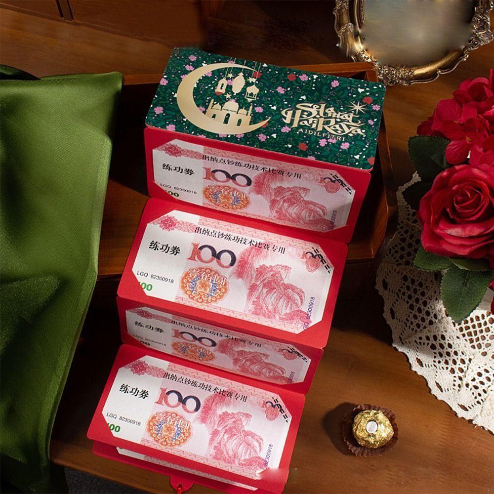 Paper New Year Red Envelopes Bless Words HongBao Folding Red Envelopes Elegant Pattern Eid Mubarak Envelopes Wedding Celebration