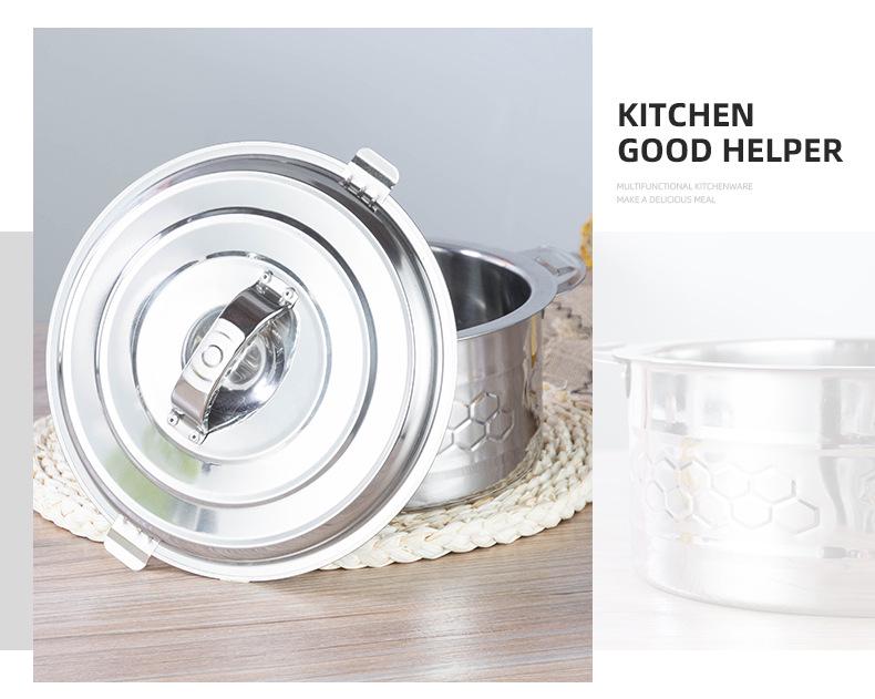 Stainless Steel Insulated Pot Set with Lid - Large Capacity 3/4/5 Piece for Africa: Ideal for Household Use, Rice, and Boiling Water.