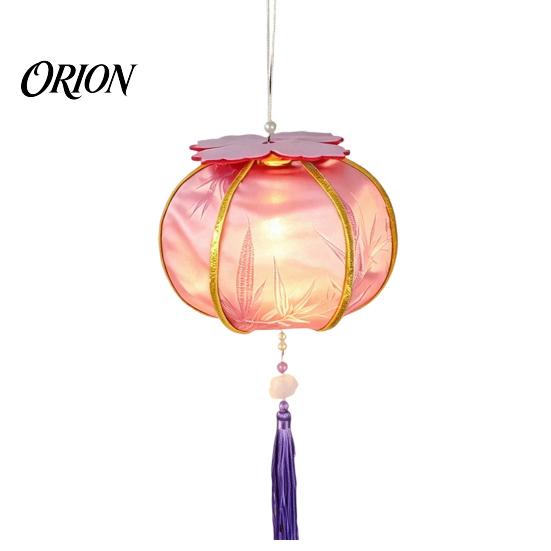 Retro Style Decorative Lantern Spring Festival DIY Material Kit, Light Up Handmade Persimmon Shaped Traditional Oriental Craft Kit with Tassel