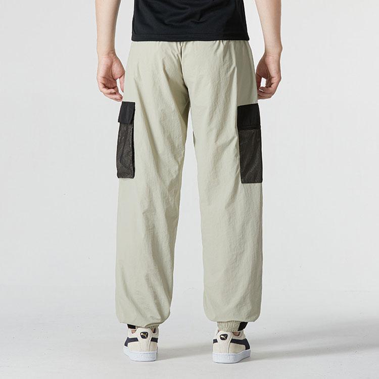 Puma Color Block Pocket Drawstring Cuffed Retro Sports Pants Men pants Light-Gray 537530-68