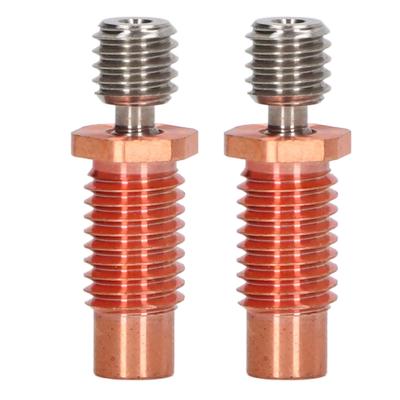 2 stk. 24 mm Helmetal Hotend Halsrør BiMetal Udvendigt Sekskant Hot End Halsrør til V6 3D