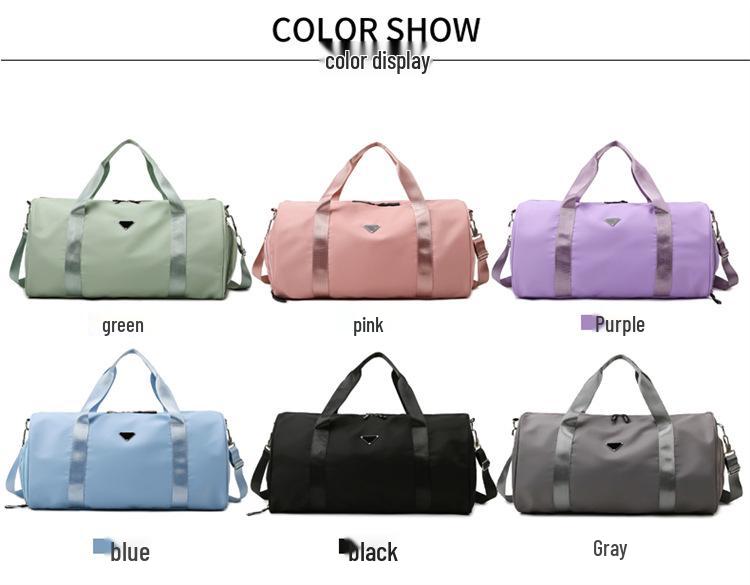 Large Capacity Nylon Travel Bag with Wet/Dry Separation for Sports & Yoga