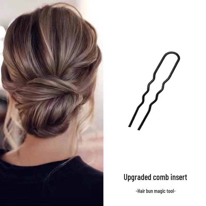 Elegant Women's U-Shaped Hairpin Comb for Lazy Updo Bun