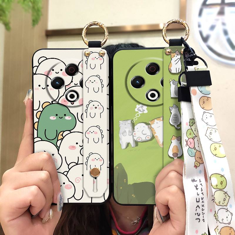 Lanyard Back Cover Phone Case For Tecno Spark30 4G/KL6 Phone Holder Dirt-resistant Anti-dust Fashion Design Durable Cute