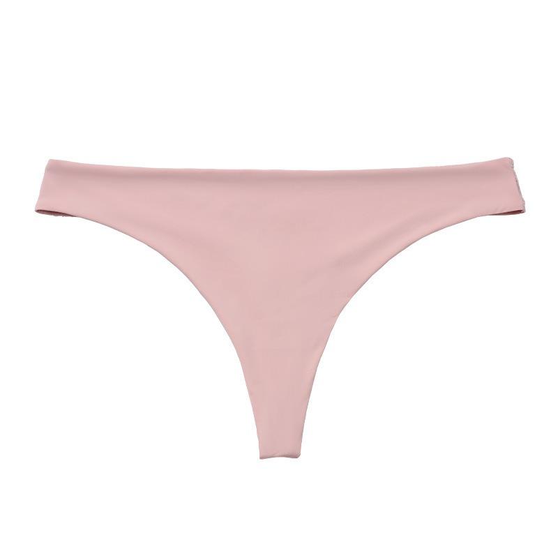 Women Sexy Seamless Low Waist Thong Panties Breathable Hip Lifting Solid Underwear