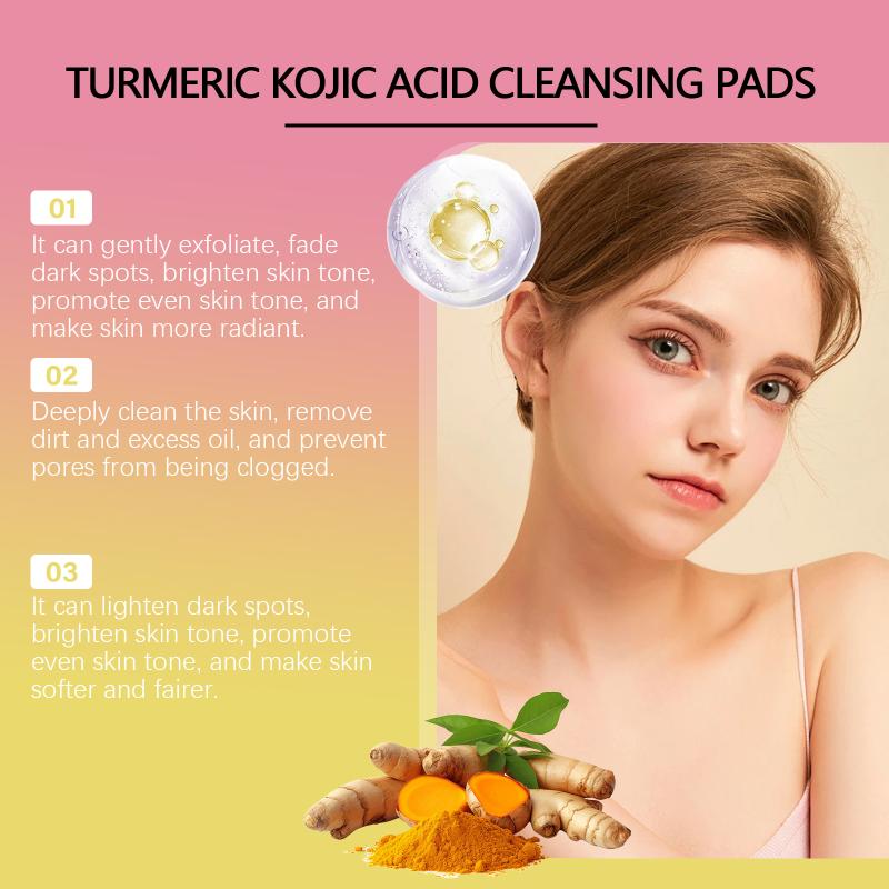 Exfoliating Facial Pads Cleansing Moisturize Anti Acne Balance Oil Tender Clean Facial Exfoliates Face Turmeric Cleansing Pads one size
