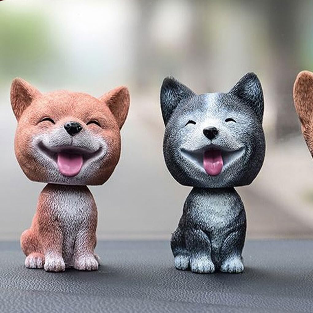 Generic Exquisite Craft and Unique Nod Dog Decoration, Realistic Appearance, Adhesive Resin, Car Desk Decoration, Cute, Type 2