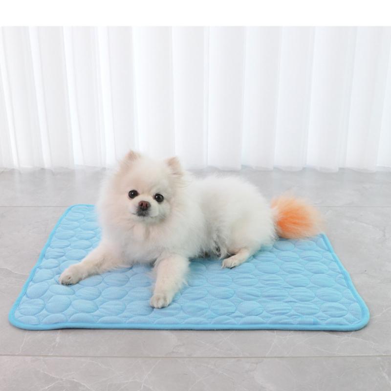 Solide Haustier Eisunterlage Hund Katze Unterlage Kühlmatte Atmungsaktiv Waschbar Leicht zu Reinigen Stoff Sommerbett Haustierzubehör Zubehör