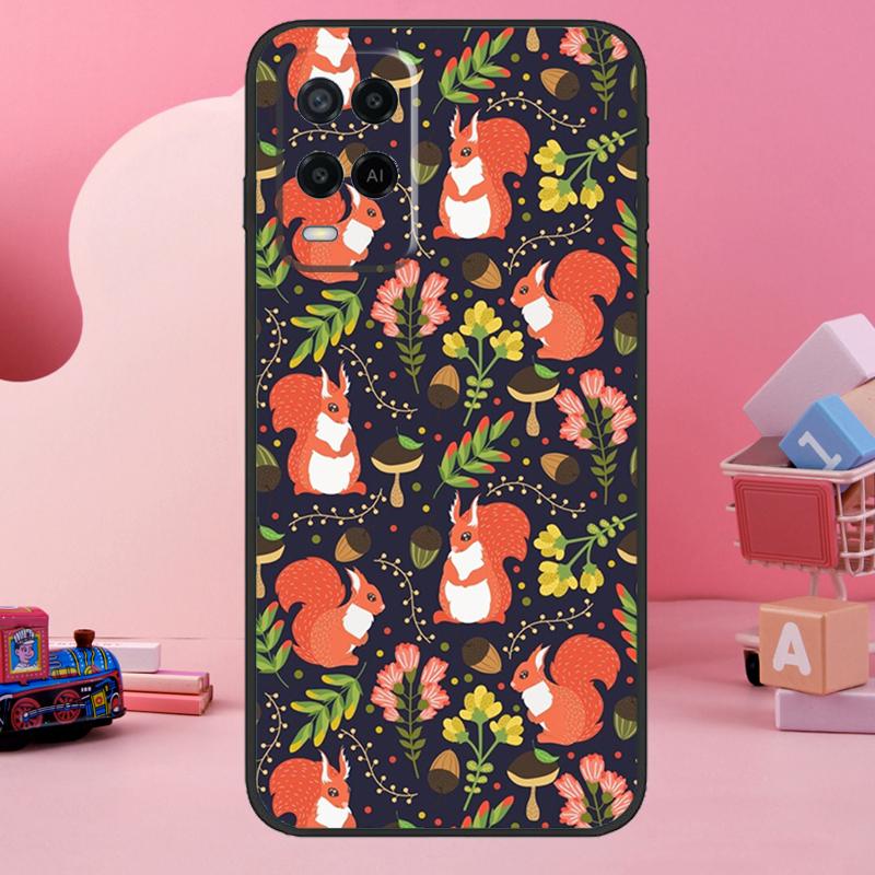 Cartoon Squirrel Case For Oppo A18 A38 A58 A78 A98 A74 A54 A94 A80 A60 A40 A96 A76 A16 A15 A17 A57 A77 A5 Pro