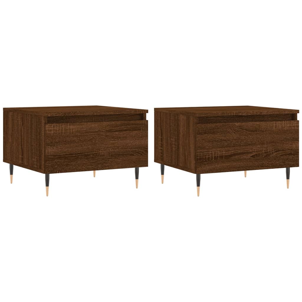 Coffee Tables 2 Pcs Brown Oak Effect 50 X 46 X 35 Cm Engineered Wood