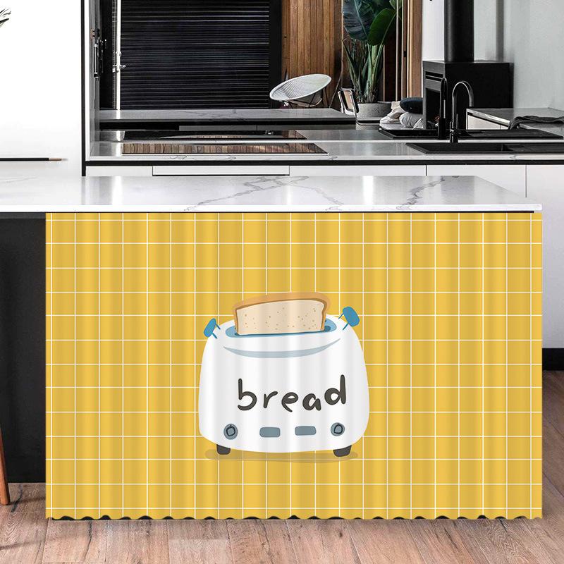 Cartoon Kitchen Dustproof Half-curtain  Self-adhesive Cupboard Curtain Kitchen Cabinet Coverings Cloth Decorative Short Curtains