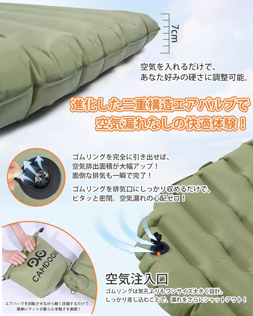 CAMDOOR High Inflatable Mat Insulating Aluminum TPU Silent Air Mat for Thickness SGS Can Be Used At Camping Sleeping In a Water Disaster Repair Tape