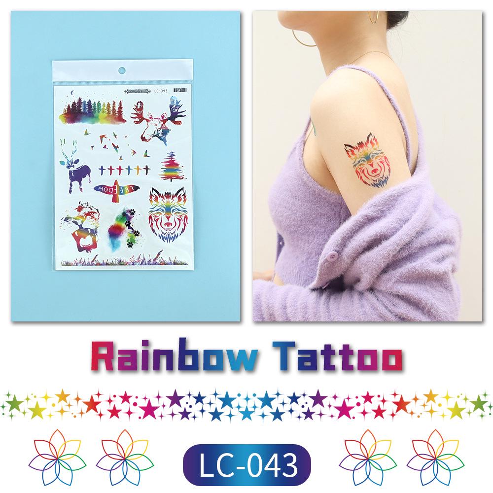 Proud Day Waterproof Rainbow Sports & Camouflage Tattoo Stickers for Arm and Face
