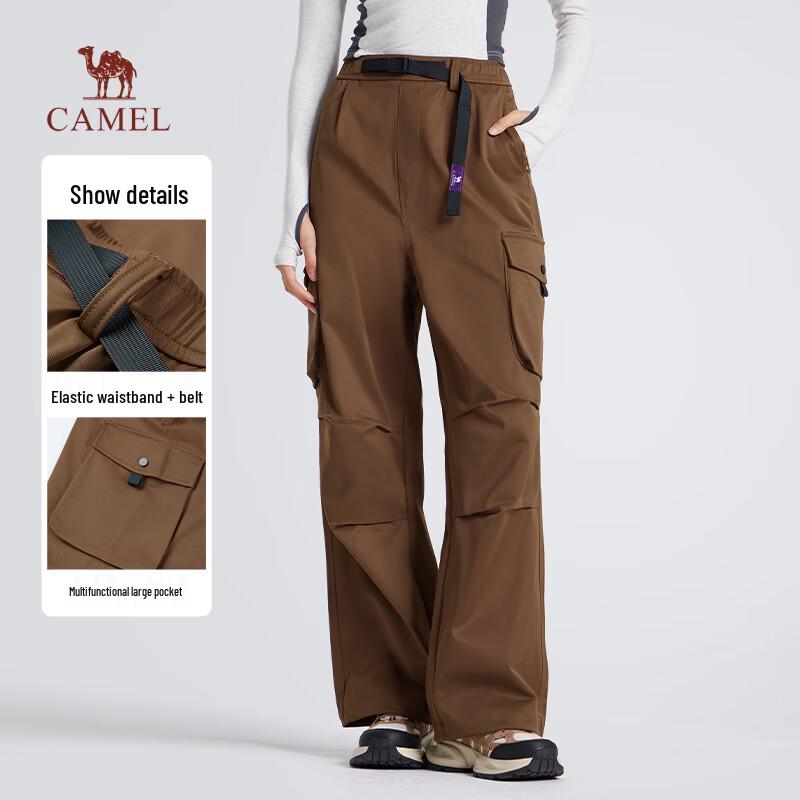 

Camel Unisex Fleece-Lined Straight-Leg Cargo Pants S