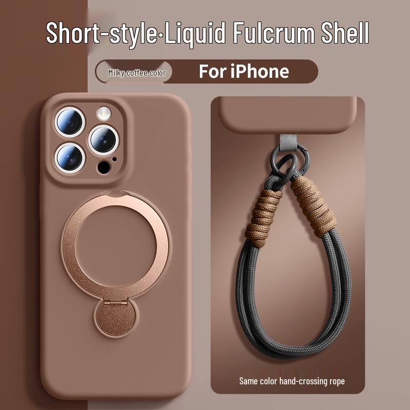 Custodia con Laccio per iPhone 17 Pro Max/Pro in Silicone Liquido Magnetica Anti-Caduta con Supporto a 360°