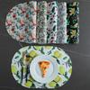 Table Mat PU Leather Placemat Nordic Style Print Waterproof Oil Proof Non Slip for Home Kitchen Wedding Dining Settings