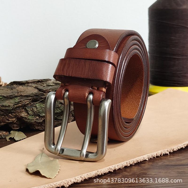 

Ремень мужской спецназ с двойной пряжкой из натуральной кожи, первый слой из натуральной бычьей шкуры, повседневный ремень в стиле ретро 110cm