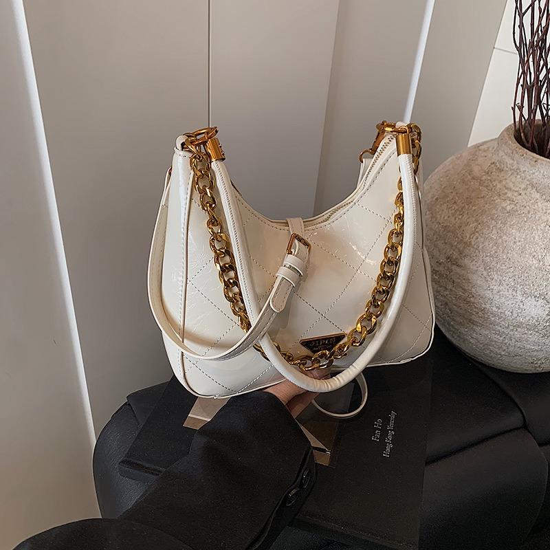 Rhombus Retro Small Bag Women's Autumn and Winter New Shoulder Underarm Bag High-grade Texture Commuter Messenger Pillow Bag