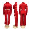 Color Block Patchwork Striped Women's Two-Piece Sports Set