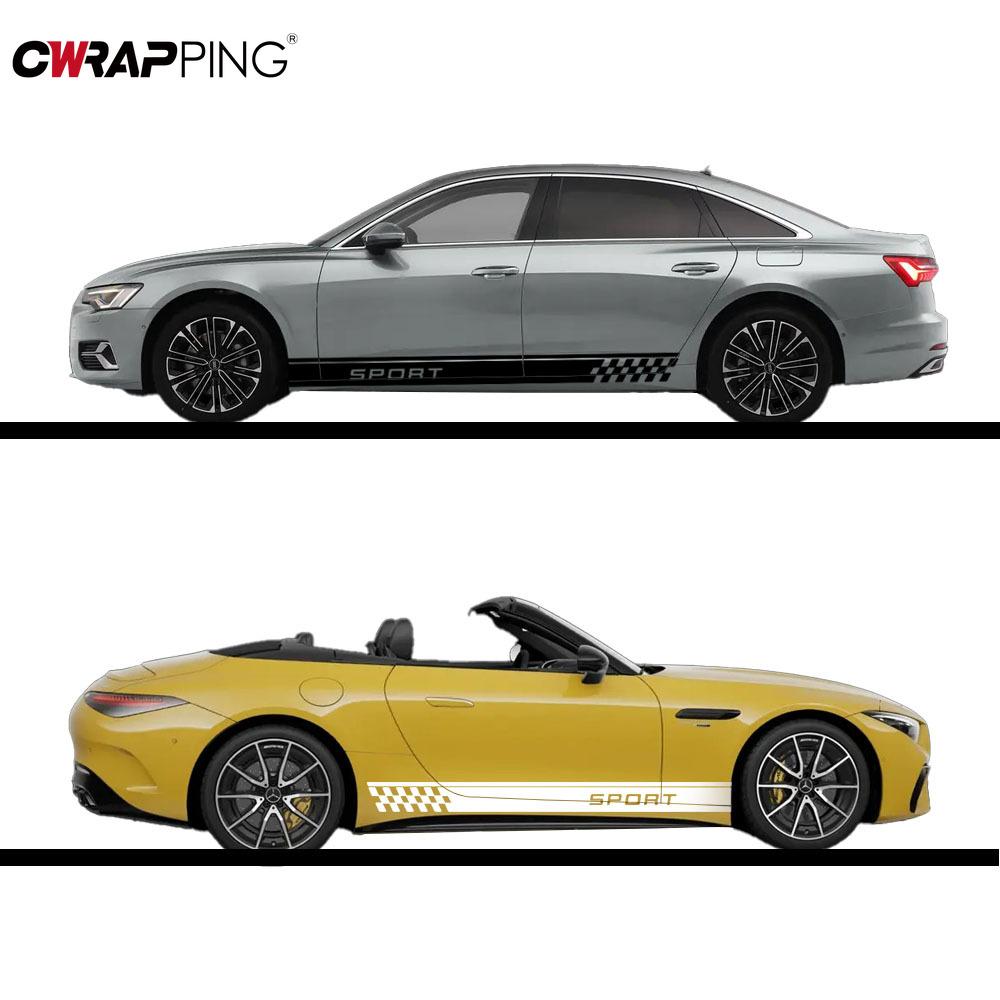 Motorcycle Sport Sticker Side Strip Skirt Auto Vinyl Door Stripes Graphics Sticker Body Side for Car Decorate Tuning Accessories