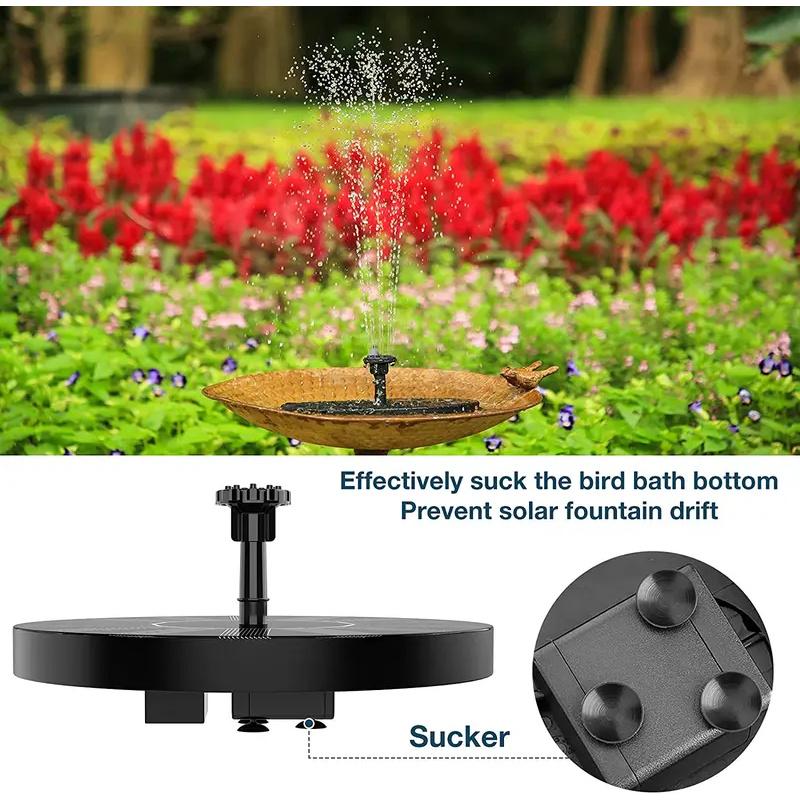 Fontana Solare Piscina Giardino Fontana con Flusso d'Acqua Esterna Vasca per Uccelli Fontana per Cortile Fontana Galleggiante