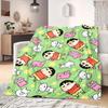 Shinchan Anime Print Blanket Warm Comfortable Flannel Blanket Suitable for Bedrooms, Sofas, Beds, Chairs, Picnics, Travel