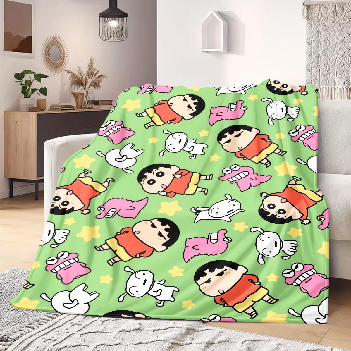 

Shinchan Anime Print Blanket Warm Comfortable Flannel Blanket Suitable for Bedrooms, Sofas, Beds, Chairs, Picnics, Travel 75x90cm