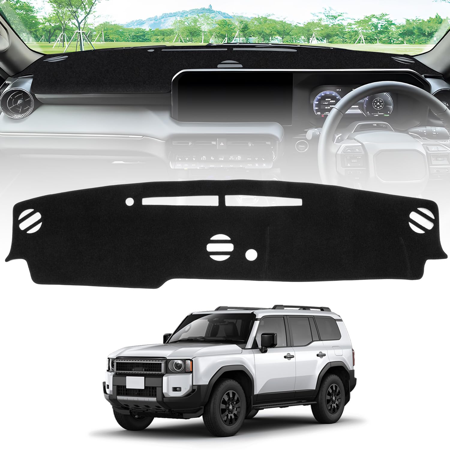 

CARVANTA Коврик на приборную панель Toyota Land Cruiser 250 Land Cruiser 2024 для автомобилей Солнцезащитный и предотвращающий износ Тканевый Набор из 1 шт. (без HUD) -