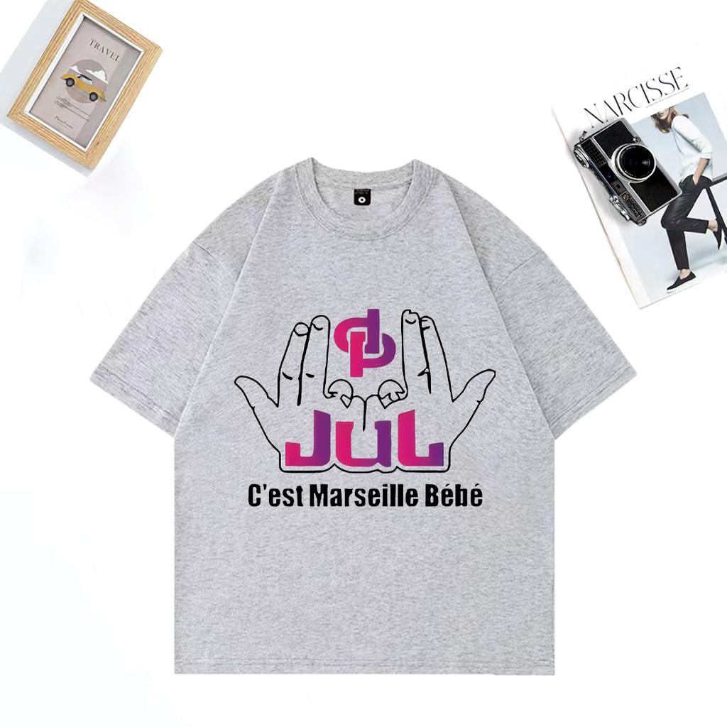 2025 Summer French Rapper Jul Cest Marseille Bébé Graphic 100 Pure Cotton Printed Tshirt Fashion Hip Hop Y2k NEW Pure Unisex