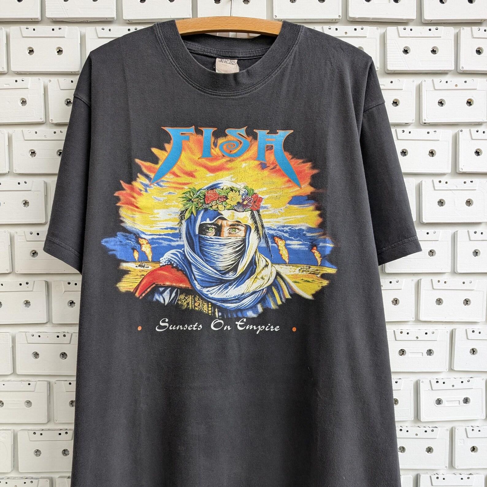 Vintage 1997 Fish Marillion T shirt Sunsets On Empire Tour Progressive Art Rock Band Album Promo Merch Tee Size L L