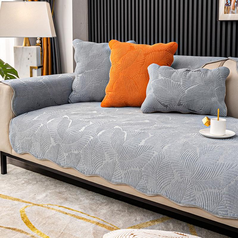 Chenille Sofa Cushion Simple Modern Leather Sofa Cushion Non-Slip Sofa Cover Four Seasons Universal Thickening