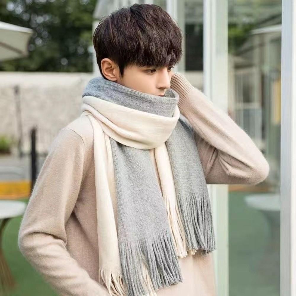 Korean Style Long Wool Tassel Scarf Thickened Winter Neckerchief Women Cashmere Scarf  Autumn